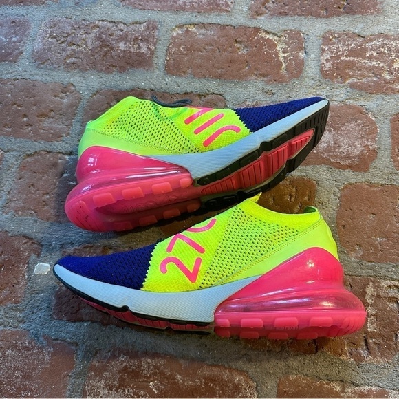Nike Air Max 270 Flyknit Regency Purple/Grey/Volt Men’s Size 13 - Picture 9 of 15